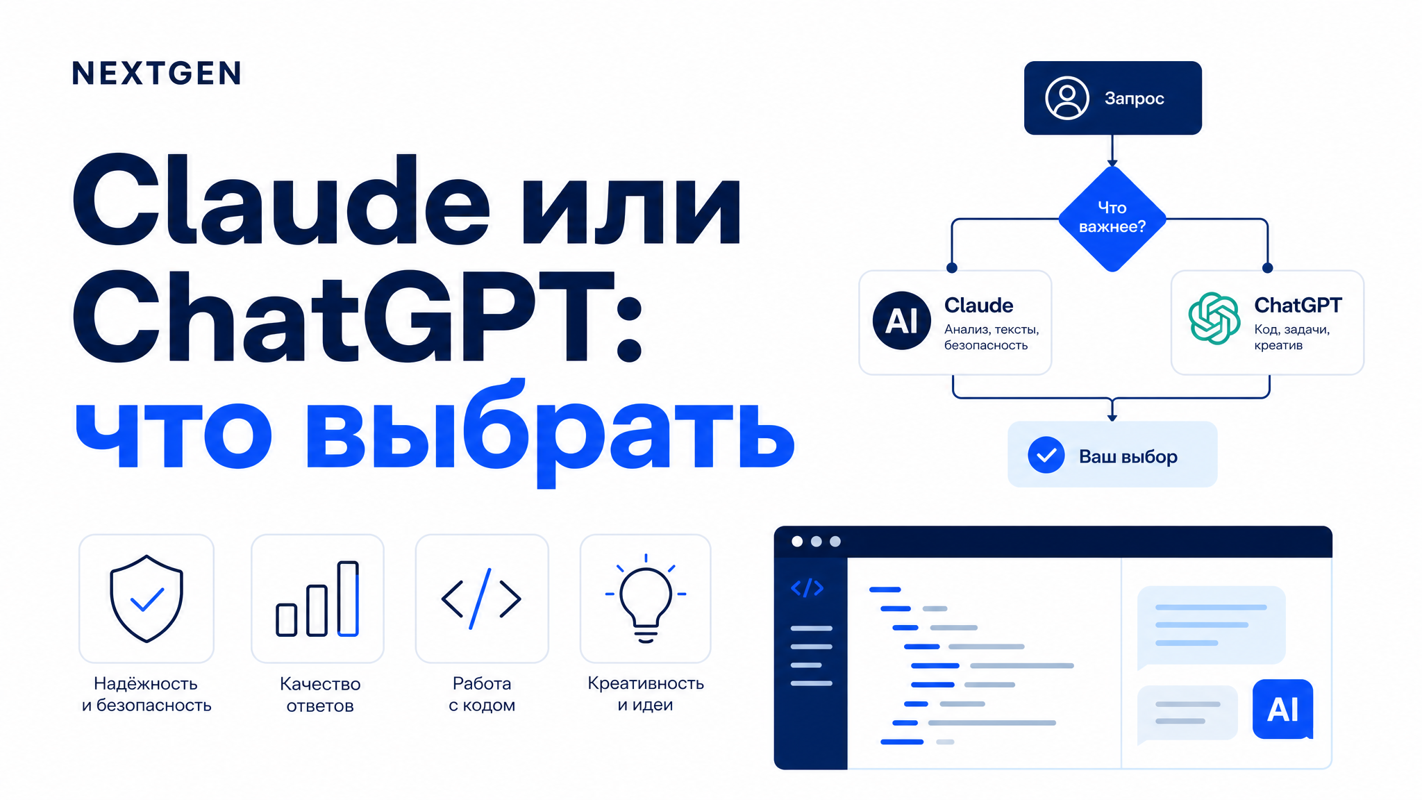 Claude или ChatGPT: что выбрать под свою задачу в 2026