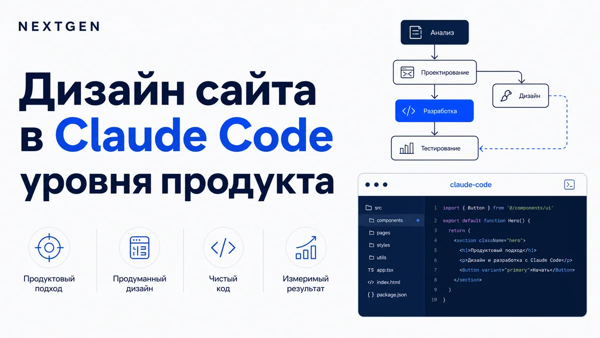 Моя сборка, чтобы Claude делал сайты уровня продукта, а не AI-шаблоны