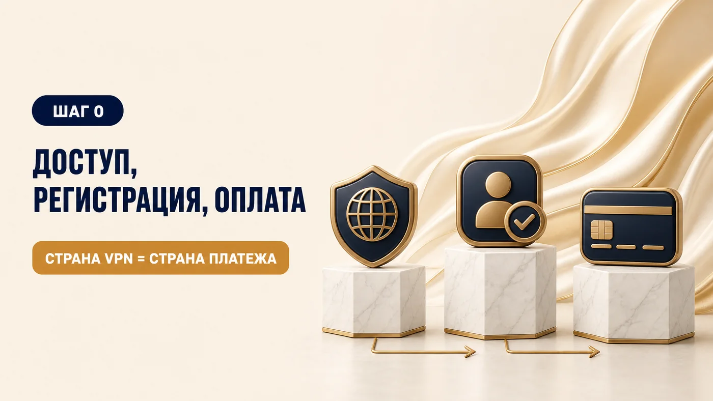 Доступ, регистрация, оплата: VPN, аккаунт, карта